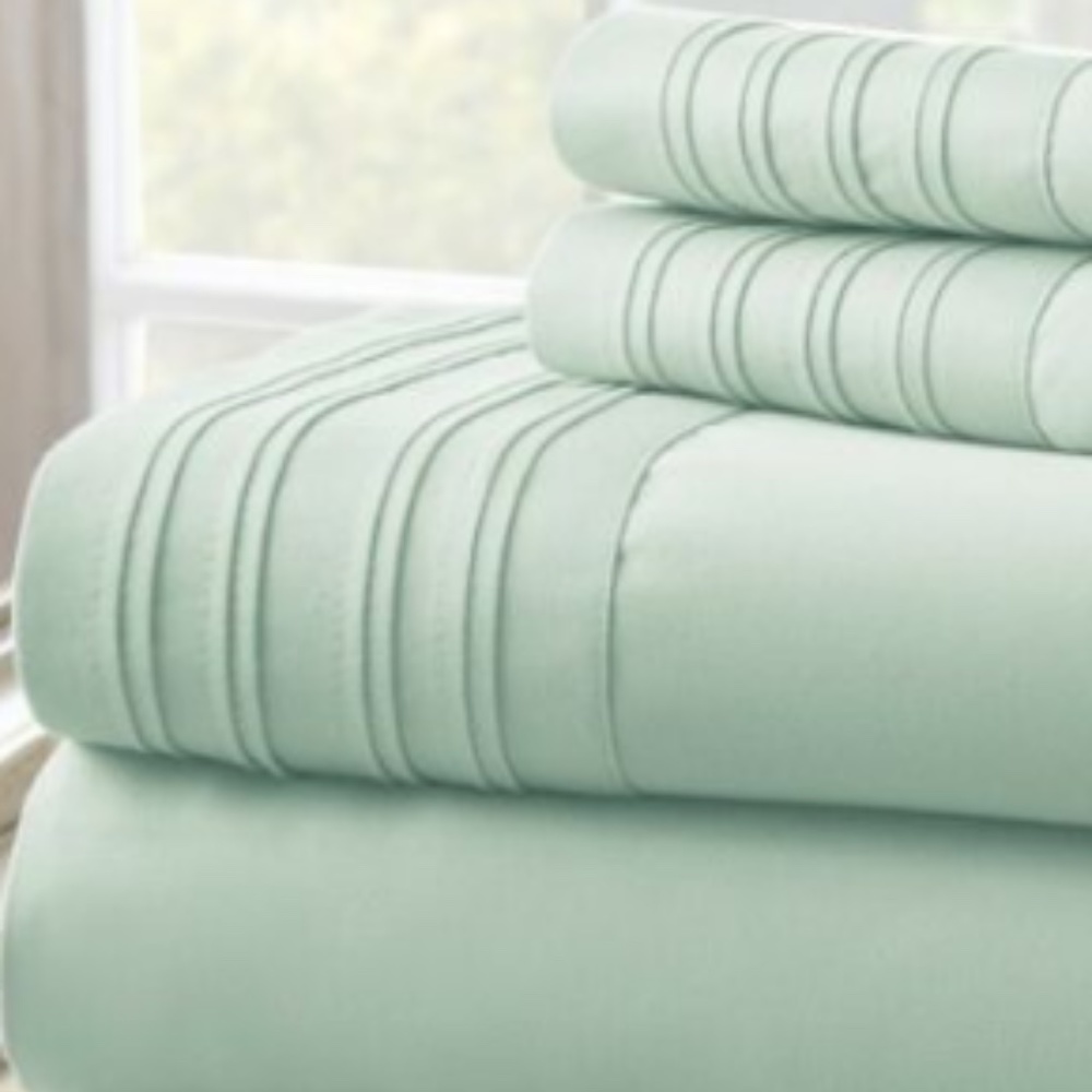 PCT Fine Linen 1000 TC QUEEN Sheet Set MISTY BLUE NEW in Package NO BUNDLING!!
